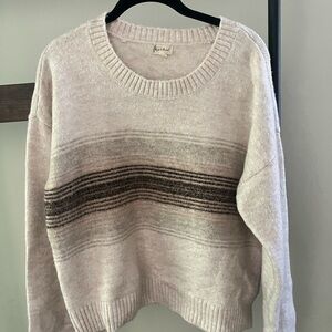 Vici Beige and Brown Striped Sweater